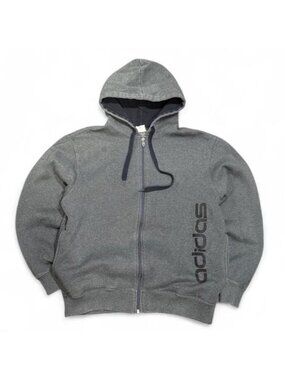 Y2K Adidas Logo Zip Up Hoodie Made in Canada